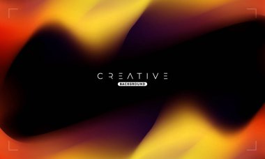 Soyut sıvı gradyan arkaplan. Turuncu ve Siyah Akışkan Renk Gradyanı. Reklamlar, Banner, Poster, Kapak, Web, Broşür, Duvar Kağıdı ve Broşür için Tasarım Şablonu. Vektör.