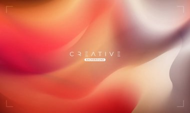 Soyut sıvı gradyan arkaplan. Turuncu ve Beyaz Akışkan Renk Gradyanı. Reklamlar, Banner, Poster, Kapak, Web, Broşür, Duvar Kağıdı ve Broşür için Tasarım Şablonu. Vektör.