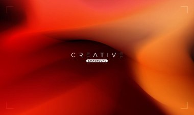 Soyut sıvı gradyan arkaplan. Turuncu ve Siyah Akışkan Renk Gradyanı. Reklamlar, Banner, Poster, Kapak, Web, Broşür, Duvar Kağıdı ve Broşür için Tasarım Şablonu. Vektör.