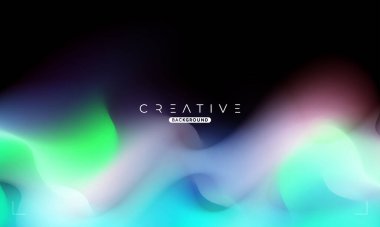 Soyut sıvı gradyan arkaplan. Yeşil ve Siyah Akışkan Renk Gradyanı. Reklamlar, Banner, Poster, Kapak, Web, Broşür, Duvar Kağıdı ve Broşür için Tasarım Şablonu. Vektör.