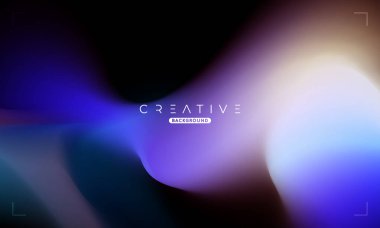 Soyut sıvı gradyan arkaplan. Mavi ve Siyah Akışkan Renk Gradyanı. Reklamlar, Banner, Poster, Kapak, Web, Broşür, Duvar Kağıdı ve Broşür için Tasarım Şablonu. Vektör.