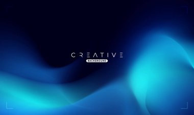 Soyut sıvı gradyan arkaplan. Mavi ve Siyah Akışkan Renk Gradyanı. Reklamlar, Banner, Poster, Kapak, Web, Broşür, Duvar Kağıdı ve Broşür için Tasarım Şablonu. Vektör.