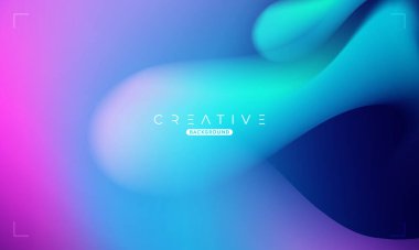 Soyut sıvı gradyan arkaplan. Mavi ve Pembe Sıvı Renk Gradyanı. Reklamlar, Banner, Poster, Kapak, Web, Broşür, Duvar Kağıdı ve Broşür için Tasarım Şablonu. Vektör.