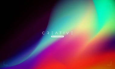 Soyut sıvı gradyan arkaplan. Renkli Sıvı Rengi Gradyanı. Reklamlar, Banner, Poster, Kapak, Web, Broşür, Duvar Kağıdı ve Broşür için Tasarım Şablonu. Vektör.