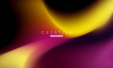 Soyut sıvı gradyan arkaplan. Mor ve Sarı Akışkan Renk Gradyanı. Reklamlar, Banner, Poster, Kapak, Web, Broşür, Duvar Kağıdı ve Broşür için Tasarım Şablonu. Vektör.