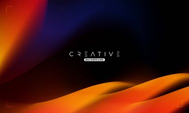 Soyut sıvı gradyan arkaplan. Mavi ve Turuncu Sıvı Renk Gradyanı. Reklamlar, Banner, Poster, Kapak, Web, Broşür, Duvar Kağıdı ve Broşür için Tasarım Şablonu. Vektör.