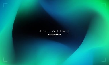 Soyut sıvı gradyan arkaplan. Mavi ve Yeşil Akışkan Renk Gradyanı. Reklamlar, Banner, Poster, Kapak, Web, Broşür, Duvar Kağıdı ve Broşür için Tasarım Şablonu. Vektör.