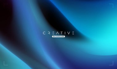 Soyut sıvı gradyan arkaplan. Mavi ve Siyah Akışkan Renk Gradyanı. Reklamlar, Banner, Poster, Kapak, Web, Broşür, Duvar Kağıdı ve Broşür için Tasarım Şablonu. Vektör.