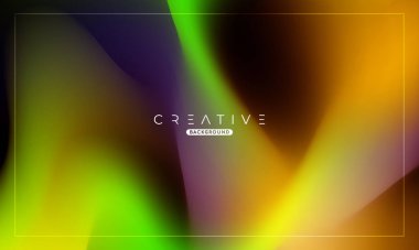 Soyut sıvı gradyan arkaplan. Sıvı renk karışımı. Yeşil ve Turuncu renk karışımı. Reklamlarınız için Modern Tasarım Şablonu, Banner, Poster, Kapak, Web, Broşür ve Broşür. Vektör Eps 10