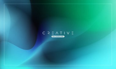 Soyut sıvı gradyan arkaplan. Sıvı renk karışımı. Yeşil ve Mavi renk karışımı. Reklamlarınız için Modern Tasarım Şablonu, Banner, Poster, Kapak, Web, Broşür ve Broşür. Vektör Eps 10