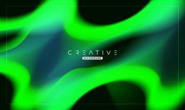 Soyut sıvı gradyan arkaplan. Sıvı renk karışımı. Yeşil ve Siyah renk karışımı. Reklamlarınız için Modern Tasarım Şablonu, Banner, Poster, Kapak, Web, Broşür ve Broşür. Vektör Eps 10