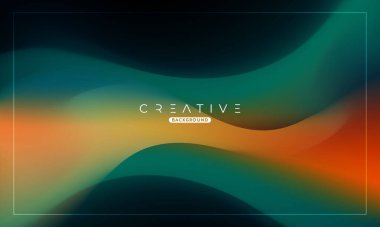 Soyut sıvı gradyan arkaplan. Sıvı renk karışımı. Yeşil ve Turuncu renk karışımı. Reklamlarınız için Modern Tasarım Şablonu, Banner, Poster, Kapak, Web, Broşür ve Broşür. Vektör Eps 10