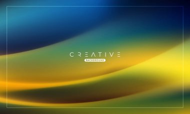 Soyut sıvı gradyan arkaplan. Sıvı renk karışımı. Mavi ve Sarı Renk karışımı. Reklamlarınız için Modern Tasarım Şablonu, Banner, Poster, Kapak, Web, Broşür ve Broşür. Vektör Eps 10