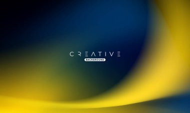 Modern Soyut Sıvı Gradyan Arkaplanı. Sıvı renk karışımı. Sarı ve Mavi canlı renk karışımı. Reklamlarınız için Modern Tasarım Şablonu, Banner, Poster, Kapak, Web, Broşür ve Broşür. Vektör Eps 10