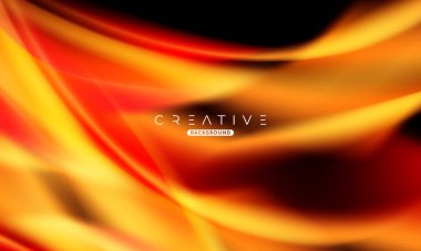 Soyut sıvı gradyan arkaplan. Sıvı renk karışımı. Turuncu ve kırmızı renk karışımı. Reklamlarınız için Modern Tasarım Şablonu, Banner, Poster, Kapak, Web, Broşür ve Broşür. Vektör Eps 10