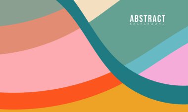 Renkli 70 'lerin Soyut Akışkan ve Geometrik Arkaplanı Memphis Stili Satış Bayrağı Pazarlamanız İçin. Vektör Eps 10