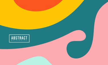 Renkli 70 'lerin Soyut Akışkan ve Geometrik Arkaplanı Memphis Stili Satış Bayrağı Pazarlamanız İçin. Vektör Eps 10