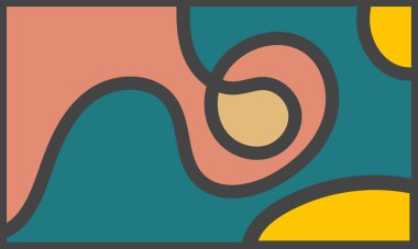 Renkli 70 'lerin Soyut Akışkan ve Geometrik Arkaplanı Memphis Stili Satış Bayrağı Pazarlamanız İçin. Vektör Eps 10