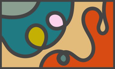 Renkli 70 'lerin Soyut Akışkan ve Geometrik Arkaplanı Memphis Stili Satış Bayrağı Pazarlamanız İçin. Vektör Eps 10