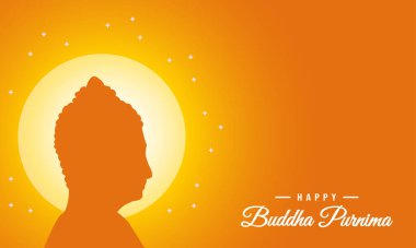 Vesak Günü Bayrağınız kutlu olsun. Buddha Purnima Poster Arkaplanı. Vektör İllüstrasyonu Eps 10