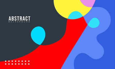 Satış Bayrağı Pazarlamanız İçin Memphis Tarzı ile Renkli Soyut Akışkan ve Geometrik Arkaplan. Vektör Eps 10