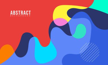 Satış Bayrağı Pazarlamanız İçin Memphis Tarzı ile Renkli Soyut Akışkan ve Geometrik Arkaplan. Vektör Eps 10