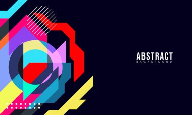 Satılık Bayrak Pazarlama, Poster, Kapak, Sayfa ve Daha Fazla İçin Renkli Soyut Geometrik Memphis Arkaplanı. Vektör Eps 10