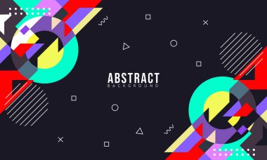 Satılık Bayrak Pazarlama, Poster, Kapak, Sayfa ve Daha Fazla İçin Renkli Soyut Geometrik Memphis Arkaplanı. Vektör Eps 10