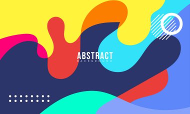 Satılık Bayrak Pazarlama, Poster, Kapak, Sayfa ve Daha Fazla İçin Renkli Soyut Memphis Akışkan ve Geometrik Arkaplan. Vektör Eps 10