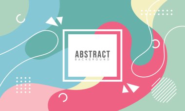 Satılık Bayrak Pazarlama, Poster, Kapak, Sayfa ve Daha Fazla İçin Renkli Soyut Memphis Akışkan ve Geometrik Arkaplan. Vektör Eps 10