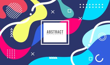 Satılık Bayrak Pazarlama, Poster, Kapak, Sayfa ve Daha Fazla İçin Renkli Soyut Memphis Akışkan ve Geometrik Arkaplan. Vektör Eps 10