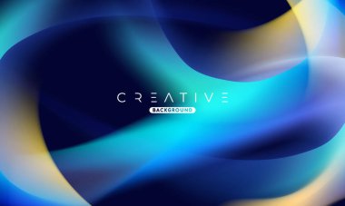 Soyut sıvı gradyan arkaplan. Sıvı renk karışımı. Mavi ve Turuncu renk karışımı. Reklamlarınız için Modern Tasarım Şablonu, Banner, Poster, Kapak, Web Sitesi, Broşür ve Broşür. Vektör Eps 10