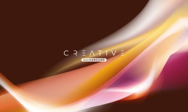 Soyut sıvı gradyan arkaplan. Sıvı renk karışımı. Mavi ve Turuncu renk karışımı. Reklamlarınız için Modern Tasarım Şablonu, Banner, Poster, Kapak, Web Sitesi, Broşür ve Broşür. Vektör Eps 10