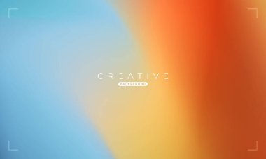 Soyut sıvı gradyan arkaplan. Sıvı renk karışımı. Mavi ve Turuncu renk karışımı. Reklamlarınız için Modern Tasarım Şablonu, Banner, Poster, Kapak, Web Sitesi, Broşür ve Broşür. Vektör Eps 10