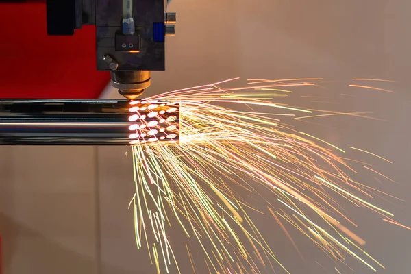 Fiber Laser Cutting Machine Cutting Machine Cut Stainless Steel Tube — Stockfoto