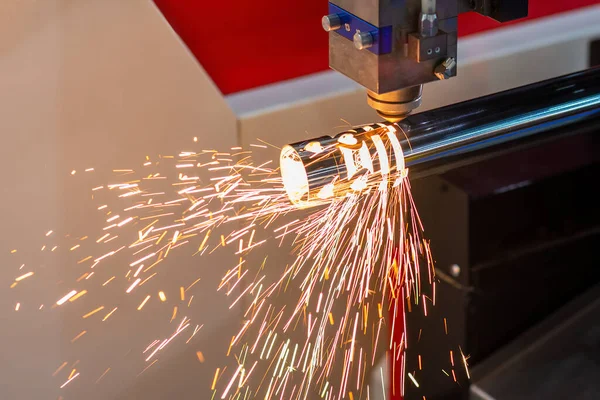 Fiber Laser Cutting Machine Cutting Machine Cut Stainless Steel Tube — Stockfoto