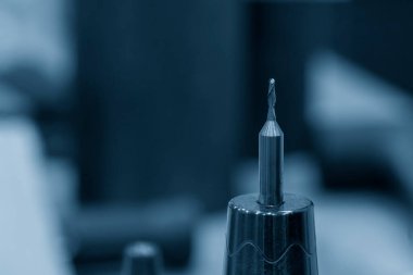 Close-up scene the high precision solid ball  cutting tools for CNC milling machine. The  cutting  tool for machining center.