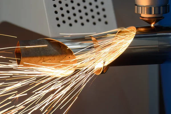 Fiber Laser Cutting Machine Cutting Machine Cut Stainless Steel Tube — Foto de Stock
