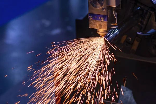 Fiber Laser Cutting Machine Cutting Machine Cut Stainless Steel Tube — Foto de Stock