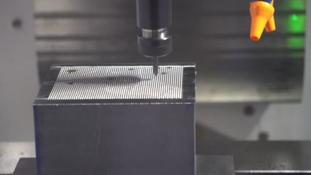 Cnc Milling Machine Cutting Small Insert Ball Endmill Tool High — Stock Video