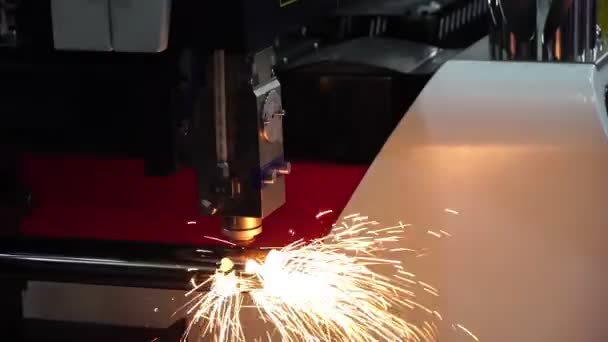 Maszyna Cięcia Laserowego Włókna Cnc Cięcia Rur Stali Nierdzewnej Światło — Wideo stockowe
