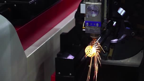 Machine Découpe Laser Fibres Coupant Contrôle Tube Acier Inoxydable Par — Video