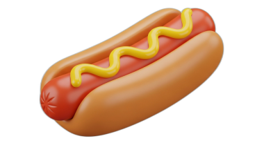 Hardallı lezzetli bir sosisli, temiz beyaz bir arka planda izole edilmiş, yiyecekle ilgili tasarımlar için mükemmel..