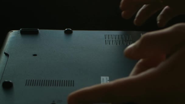 Hands Fixing Motherboard Laptop Notebook Service — Stok video