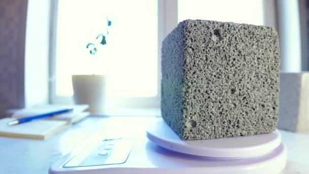 Weighing Cube Foam Concrete Laboratory — Stock Video
