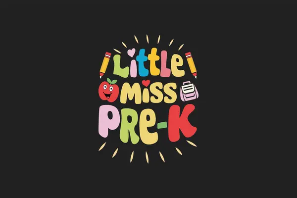 stock vector Little miss pre-k back to school t shirt design