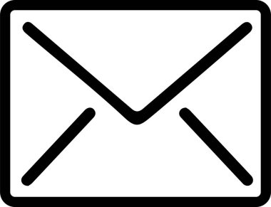Email envelope vector icon as contact us and feedback concept
