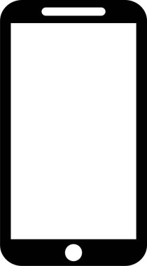 Mobile phone vector icon as communication, support and contact data concept