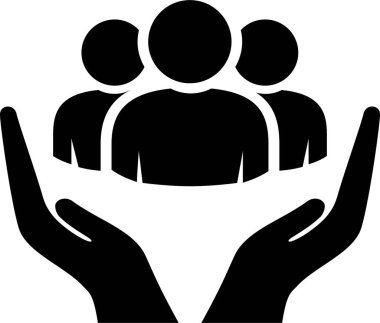 Destek ve iletişim kavramı olarak avucunuzun içindeki insanlar.