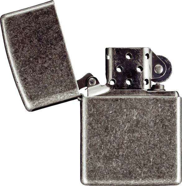Closeup Vintage Gasoline Lighter Isolated Transparent Background — Stock Vector